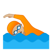 🏊🏼 Emoji Persona Nadando: Tono De Piel Claro Medio en Google Android 10.0 March 2020 Feature Drop.