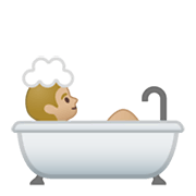 Emoji 🛀🏼 Persona Che Fa Il Bagno: Carnagione Abbastanza Chiara su Google Android 10.0 March 2020 Feature Drop.
