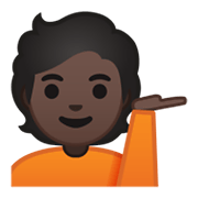 💁🏿 Emoji Persona De Mostrador De Información: Tono De Piel Oscuro en Google Android 10.0 March 2020 Feature Drop.