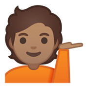 💁🏽 Emoji Persona De Mostrador De Información: Tono De Piel Medio en Google Android 10.0 March 2020 Feature Drop.