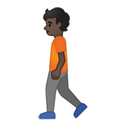 🚶🏿 Emoji Persona Caminando: Tono De Piel Oscuro en Google Android 10.0 March 2020 Feature Drop.
