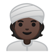 👳🏿 Emoji Persona Con Turbante: Tono De Piel Oscuro en Google Android 10.0 March 2020 Feature Drop.