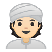 Emoji 👳🏻 Persona Con Turbante: Carnagione Chiara su Google Android 10.0 March 2020 Feature Drop.