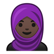 🧕🏿 Emoji Mulher Com Véu: Pele Escura na Google Android 10.0 March 2020 Feature Drop.