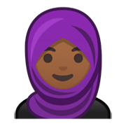 🧕🏾 Emoji Mulher Com Véu: Pele Morena Escura na Google Android 10.0 March 2020 Feature Drop.