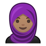🧕🏽 Emoji Mulher Com Véu: Pele Morena na Google Android 10.0 March 2020 Feature Drop.