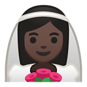 👰🏿 Emoji Person mit Schleier: dunkle Hautfarbe Google Android 10.0 March 2020 Feature Drop.