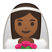 👰🏾 Emoji Noiva: Pele Morena Escura na Google Android 10.0 March 2020 Feature Drop.