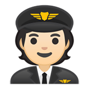 Émoji 🧑🏻‍✈️ Pilote : Peau Claire sur Google Android 10.0 March 2020 Feature Drop.
