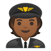 🧑🏾‍✈️ Emoji Pilot(in): mitteldunkle Hautfarbe Google Android 10.0 March 2020 Feature Drop.