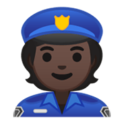 👮🏿 Emoji Agente De Policía: Tono De Piel Oscuro en Google Android 10.0 March 2020 Feature Drop.
