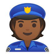 Emoji 👮🏾 Agente Di Polizia: Carnagione Abbastanza Scura su Google Android 10.0 March 2020 Feature Drop.