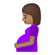 🤰🏽 Emoji schwangere Frau: mittlere Hautfarbe Google Android 10.0 March 2020 Feature Drop.