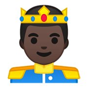 🤴🏿 Emoji Príncipe: Tono De Piel Oscuro en Google Android 10.0 March 2020 Feature Drop.