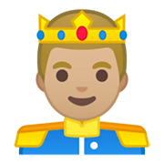 🤴🏼 Emoji Príncipe: Tono De Piel Claro Medio en Google Android 10.0 March 2020 Feature Drop.