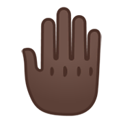 🤚🏿 Emoji Dorso De La Mano: Tono De Piel Oscuro en Google Android 10.0 March 2020 Feature Drop.