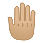 🤚🏼 Emoji erhobene Hand von hinten: mittelhelle Hautfarbe Google Android 10.0 March 2020 Feature Drop.