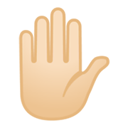 Emoji ✋🏻 Mano Alzata: Carnagione Chiara su Google Android 10.0 March 2020 Feature Drop.
