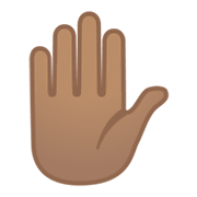 Emoji ✋🏽 Mano Alzata: Carnagione Olivastra su Google Android 10.0 March 2020 Feature Drop.