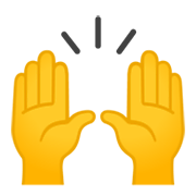 Émoji 🙌 Mains Levées sur Google Android 10.0 March 2020 Feature Drop.