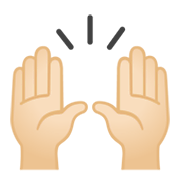Emoji 🙌🏻 Mani Alzate: Carnagione Chiara su Google Android 10.0 March 2020 Feature Drop.