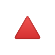 Emoji 🔺 Triangolo Rosso Con Punta Verso L’alto su Google Android 10.0 March 2020 Feature Drop.