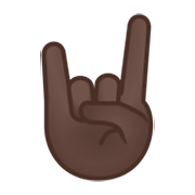 🤘🏿 Emoji Saudação Do Rock: Pele Escura na Google Android 10.0 March 2020 Feature Drop.