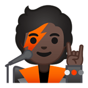 🧑🏿‍🎤 Emoji Cantante: Tono De Piel Oscuro en Google Android 10.0 March 2020 Feature Drop.