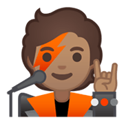 🧑🏽‍🎤 Emoji Cantante: Tono De Piel Medio en Google Android 10.0 March 2020 Feature Drop.
