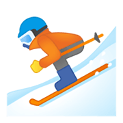 Émoji ⛷️ Skieur sur Google Android 10.0 March 2020 Feature Drop.