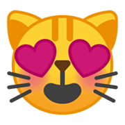 😻 Emoji Gato Sonriendo Con Ojos De Corazón en Google Android 10.0 March 2020 Feature Drop.