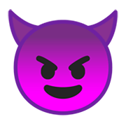Emoji 😈 Faccina Con Sorriso E Corna su Google Android 10.0 March 2020 Feature Drop.