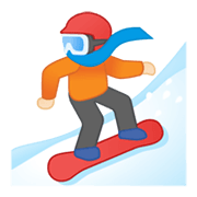 🏂🏻 Emoji Praticante De Snowboard: Pele Clara na Google Android 10.0 March 2020 Feature Drop.