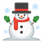 ☃️ Emoji Muñeco De Nieve Con Nieve en Google Android 10.0 March 2020 Feature Drop.