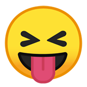 Emoji 😝 Faccina Con Un Gran Sorriso Che Mostra La Lingua su Google Android 10.0 March 2020 Feature Drop.