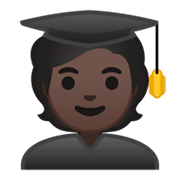 🧑🏿‍🎓 Emoji Estudiante: Tono De Piel Oscuro en Google Android 10.0 March 2020 Feature Drop.