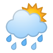 🌦️ Emoji Sol Detrás De Una Nube Con Lluvia en Google Android 10.0 March 2020 Feature Drop.