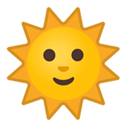 Emoji 🌞 Faccina Sole su Google Android 10.0 March 2020 Feature Drop.