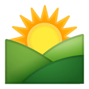 🌄 Emoji Sonnenaufgang über Bergen Google Android 10.0 March 2020 Feature Drop.