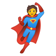 Émoji 🦸 Super-héros sur Google Android 10.0 March 2020 Feature Drop.