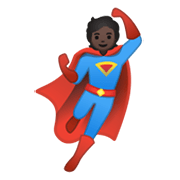 🦸🏿 Emoji Personaje De Superhéroe: Tono De Piel Oscuro en Google Android 10.0 March 2020 Feature Drop.