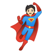🦸🏻 Emoji Personaje De Superhéroe: Tono De Piel Claro en Google Android 10.0 March 2020 Feature Drop.