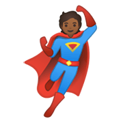 Emoji 🦸🏾 Supereroe: Carnagione Abbastanza Scura su Google Android 10.0 March 2020 Feature Drop.