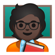 🧑🏿‍🏫 Emoji Professora Na Escola: Pele Escura na Google Android 10.0 March 2020 Feature Drop.