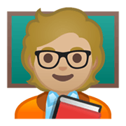 Emoji 🧑🏼‍🏫 Insegnante: Carnagione Abbastanza Chiara su Google Android 10.0 March 2020 Feature Drop.