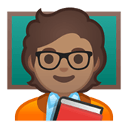 🧑🏽‍🏫 Emoji Professora Na Escola: Pele Morena na Google Android 10.0 March 2020 Feature Drop.