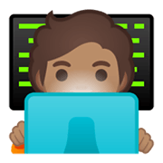 Emoji 🧑🏽‍💻 Persona Esperta Di Tecnologia: Carnagione Olivastra su Google Android 10.0 March 2020 Feature Drop.