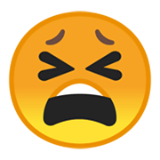 Emoji 😫 Faccina Stanca su Google Android 10.0 March 2020 Feature Drop.