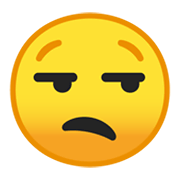 Emoji 😒 Faccina Contrariata su Google Android 10.0 March 2020 Feature Drop.
