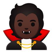 🧛🏿 Emoji Vampiro: Tono De Piel Oscuro en Google Android 10.0 March 2020 Feature Drop.